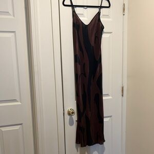 SHEIN Brown and Black Midi Dress